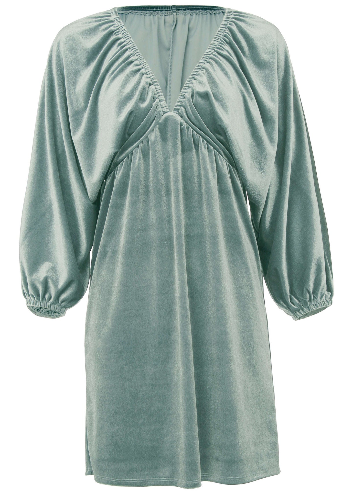 Stretch Velvet Vneck Mini - Tourmaline