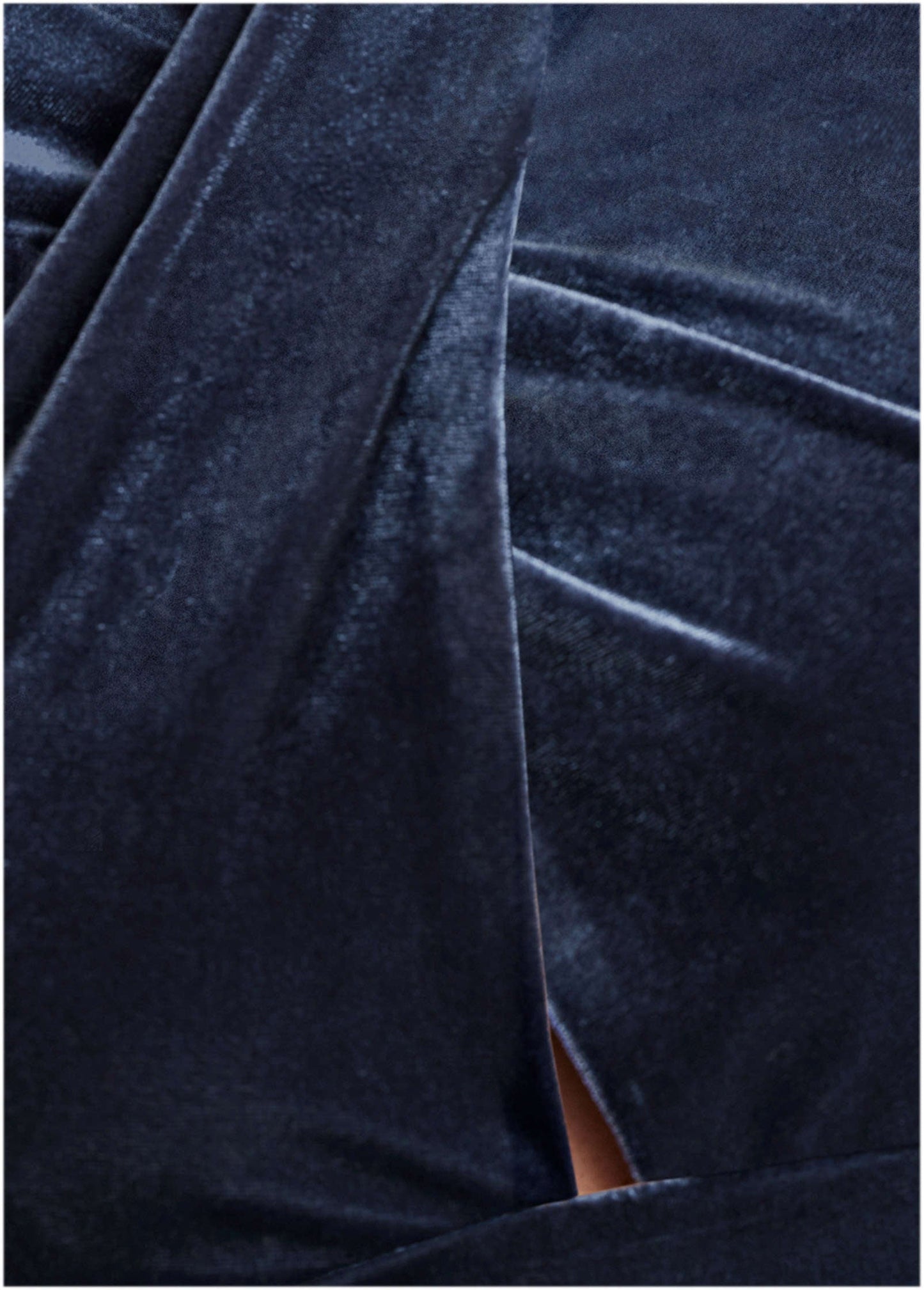 Stretch Velvet Cutout Dress - Navy